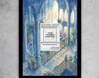 Custom Fan Art Frame for 181/165 Card | Mystic Aqua Temple Extended Art | Raw, Magnetic Case & Graded Slabs | 8x10 5x7 Custom Backdrop