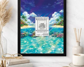 Tropical Paradise Frame | Card 226 Art Display | Aquatic Reef Theme | Deep Sea Art Case | Magnetic Case PSA Slab | 8x10 5x7 Extended Art