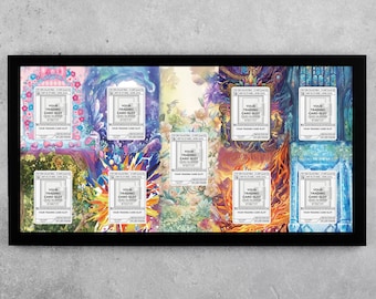 Elemental Prism 9-Slot Frame | Rainbow Evolution Masterpiece Display | Full Set Art Showcase | Stellar God Pack Case | Magnetic PSA Slab