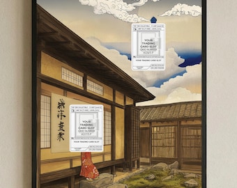 Ukiyo-e Heritage Frame | Japanese Woodblock Art for #226/S-P #227/S-P | Traditional Zen Garden Case | Magnetic PSA Slab | 12x16 Ext. Art