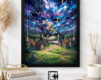 Art Display Frame for Jolteon VMAX | Thunderstorm Gallery Showcase | Accessory for Pokémon TCG