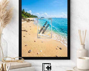 Art Display Frame for Squirtle | Beach Card Gallery Showcase | Accessory for Pokémon TCG