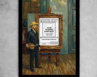 Van Gogh Inspired Frame | 085 Masterpiece Display | Sunflowers Landscape Art | Impressionist Art Case | Magnetic Case PSA Slab | 8x10 5x7