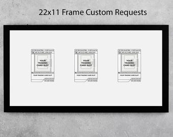 Custom 3-Card Trading Card Display Frame | Personalized Triple Extended Art Backdrop  | Raw Cards, Magnetic Case, PSA Slab | 22x11