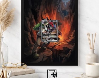 Art Display Frame for N's Zoroark ex | Dark Canyon Card Gallery Showcase | Accessory for Pokémon TCG