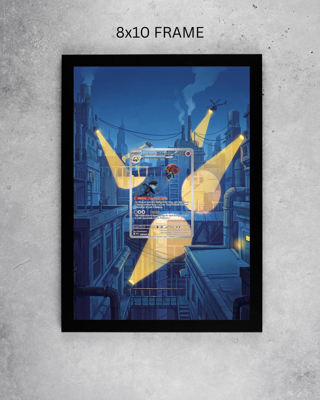 Team Rocket Orbeetle #198 Display Frame | Psychic Villain Art (8x10 5x7 ...