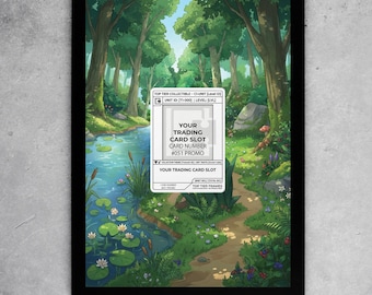 Forest Pond Frame | Card 051 Art Display | Water Lily Theme | Nature Spirit Art | Magnetic Case PSA Slab | 8x10 5x7 Extended Art