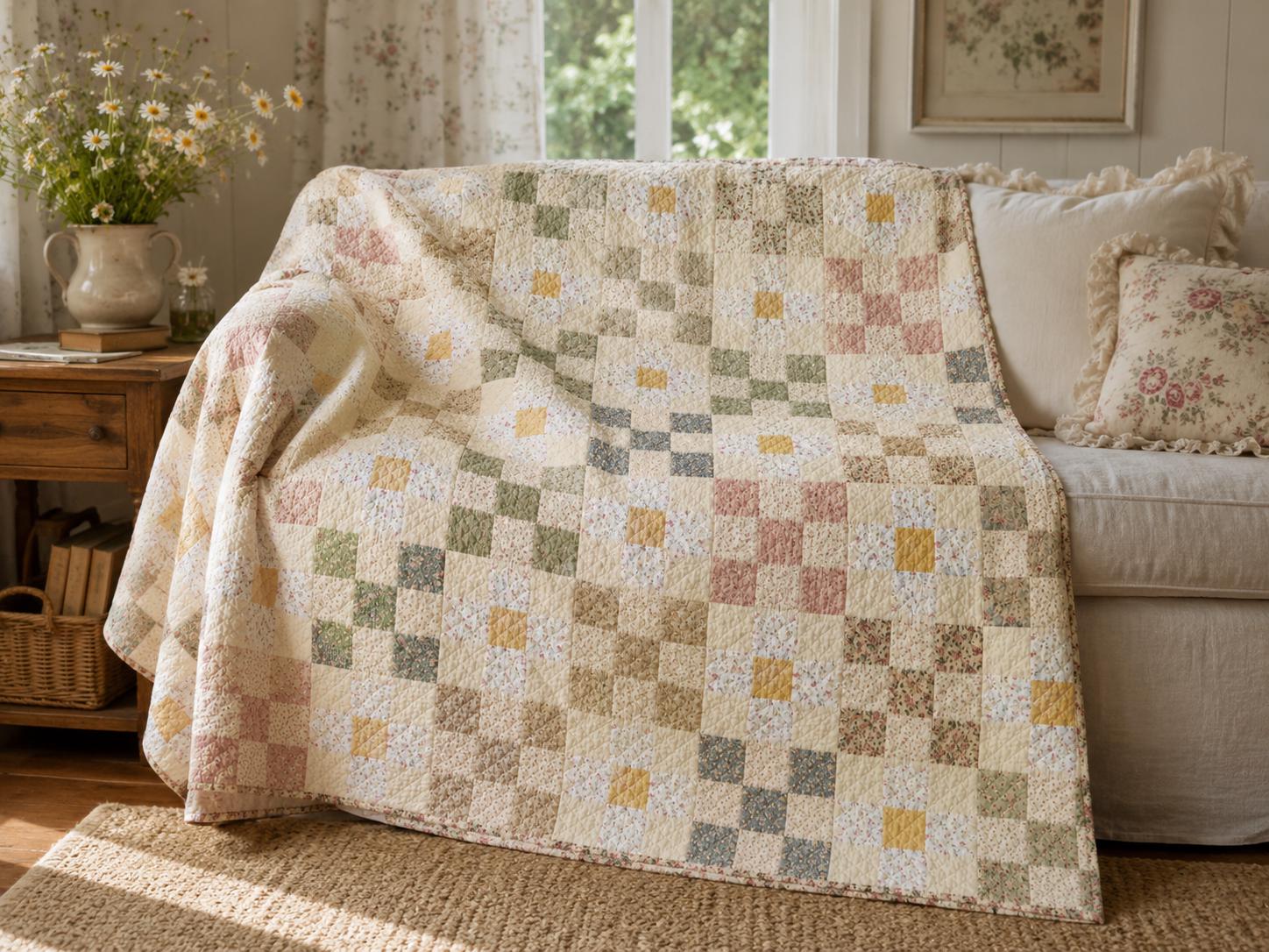 Daisy Chain Quilt Pattern PDF, Beginner Cottagecore Quilt Pattern, Easy ...