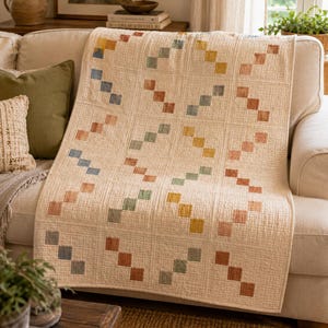 Sunwashed Steps Quilt Pattern PDF, Beginner Modern Quilt Pattern, Easy Boho Patchwork Quilt, Desert Quilt Digital Download afbeelding 5