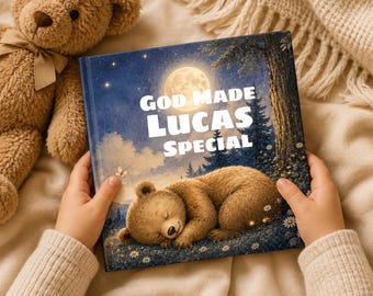 Libro personalizzato per neonati con nome, libro di storie cristiane per la buonanotte, regalo per il battesimo di bambini o bambine, regalo a tema religioso per figlioccio o figlioccia