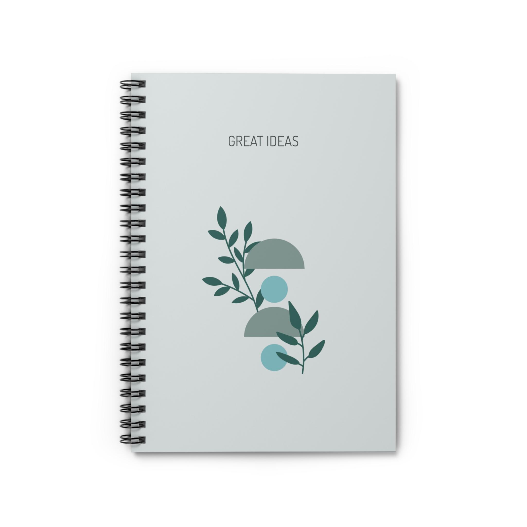 Great Ideas Spiral Notebook | Minimal Botanical Geometric Cover - Etsy