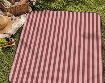 Coperta da picnic a righe verticali rosse e rosa / coperta da esterno