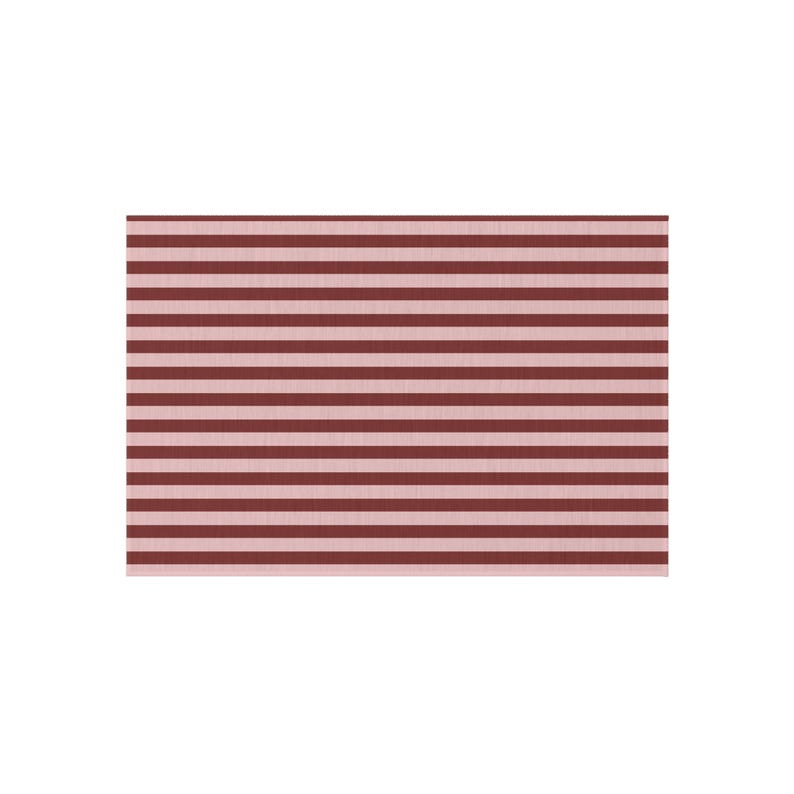 Striped Red Outdoor Rug | Patio Mat, Deck Rug, Weatherproof Stripes image 4