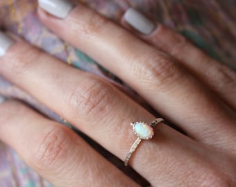 Opal ring ∙ Sterling silver ring ∙ Statement rings ∙ Graduation gifts ∙ Rings for women ∙ Midi rings, Gifts under 30