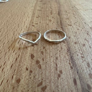 Sterling silver knuckle ring Stacking rings Midi rings Mid finger ring knuckle ring set Silver rings image 4