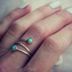 Turquoise ring, Sterling silver ring, stacking ring, midi ring, stackable ring, wrap ring