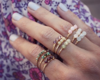Birthstone stacking ring -skinny gold ring, 14k gold filled ring - choose your birthstone