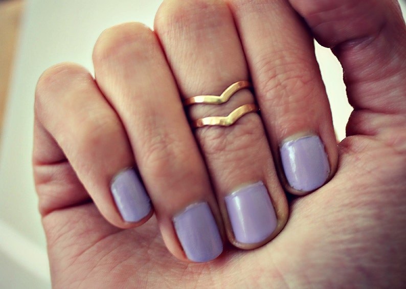 Gold knuckle ring set Gold rings Stacking rings Midi rings Mid finger ring Mid knuckle ring image 5