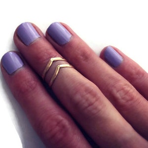 Gold knuckle ring set Gold rings Stacking rings Midi rings Mid finger ring Mid knuckle ring image 4