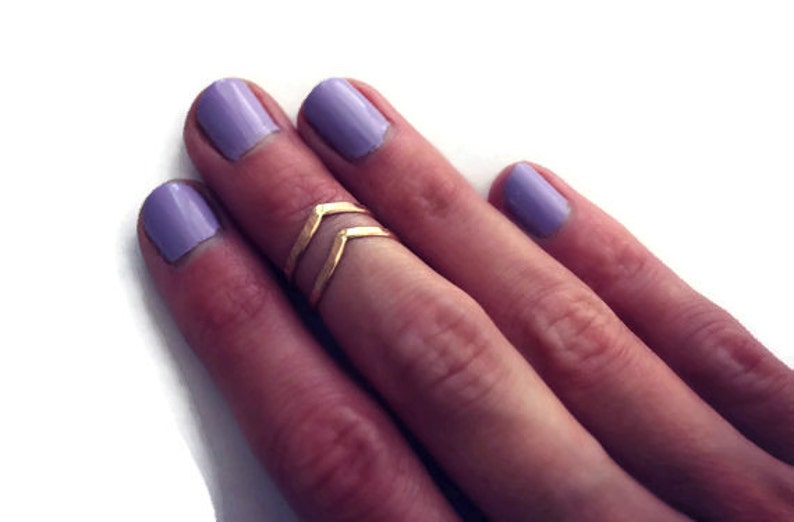 Gold knuckle ring set Gold rings Stacking rings Midi rings Mid finger ring Mid knuckle ring image 4