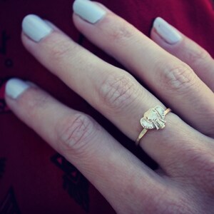 Gold Elefant Ring Elefant Band Vergoldeter Ring Dickes Etsy