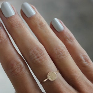 Gold ring, Moon ring - Full moon phase ring -skinny gold filled ring, midi rings, full moon jewelry  - also available in sterling silver