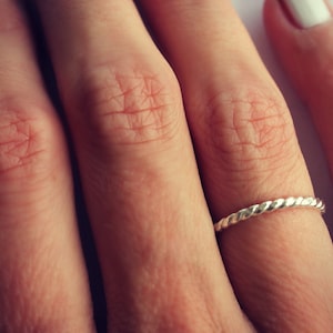 Sterling silver ring, twist ring, stacking ring- midi ring, stackable ring
