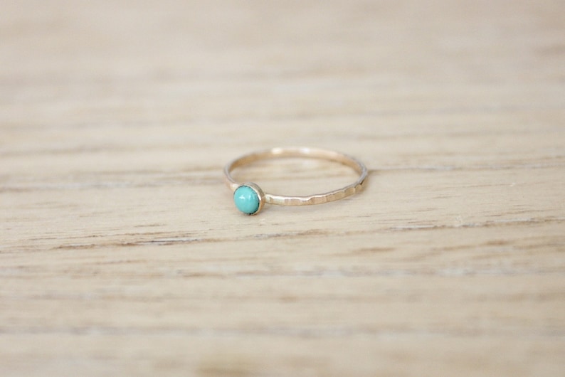 Gold Turquoise Stacking Ring skinny Gold Ring Gold and - Etsy