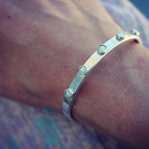 Opal bracelet, silver bracelet, sterling silver bangle bracelet, opal bracelet cuff, cuff bracelet silver, boho silver cuff, for her