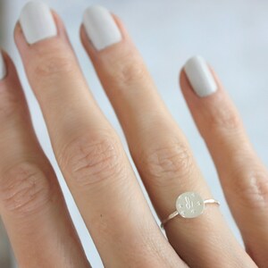 Personalized initial celestial stacking ring -skinny sterling silver ring