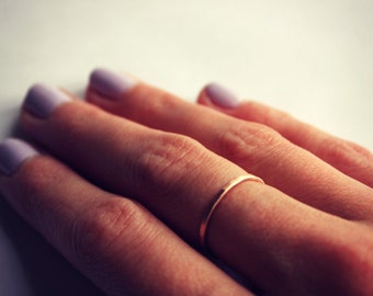 Rose Gold stacking ring, 14k rose gold fill stacking ring, rustic hammered band