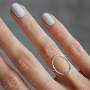 Sterling silver oval ring, circle ring, stacking ring, stackable ring, minimalist jewelry