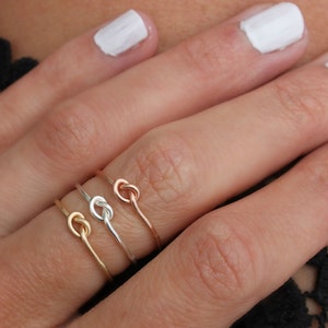Promise ring, knot ring - infinity ring, Gold ring - Rose gold ring -  silver ring, stacking ring