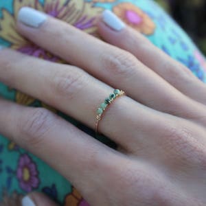 Gold turquoise stacking ring -December birthstone ring, skinny gold ring, gold turquoise ring, 14k gold filled ring
