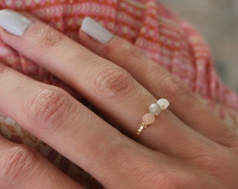 Gold ring, moonstone ring -skinny gold ring, gold opal ring, 14k gold filled ring, statement rings