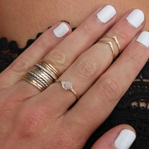 Gold knuckle ring set Gold rings Stacking rings Midi rings Mid finger ring Mid knuckle ring image 3