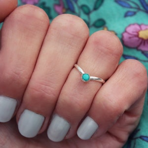 Midi rings, knuckle rings, Sterling silver turquoise knuckle ring, chevron stacking ring - midi ring, silver ring