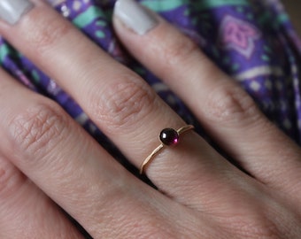 Garnet ring, January Birthstone stacking ring -skinny gold ring, gold Garnet ring, 14k gold filled ring, gold stacking rings