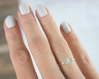 Initial ring, silver rings, sterling silver ring, Personalized initial stacking ring -skinny sterling silver ring, personalized gifts
