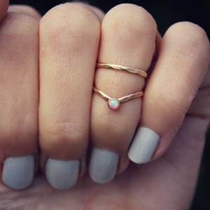 Midi-ringen, knokkelring, set midi-ringen, midi-ring Opal, geboortesteen oktober, midi-ringen, middelvingerring, set knokkelringen, gouden ringen