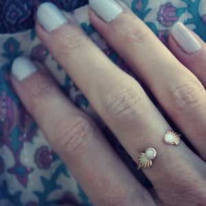 Sterling silver ring, opal ring, mermaid ring, stacking ring
