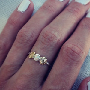 Sterling silver ring, opal ring, mermaid ring, stacking ring - available in Opal, Turquoise. Moonstone, Pearl and more!