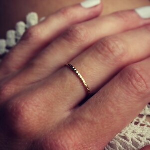 Gold ring, gold stacking ring, gold filled ring, stacking ring, textured ring, midi ring, stackable ring, faceted gold ring