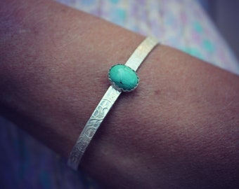 Turquoise bracelet, silver bracelet, sterling silver bangle bracelet, turquoise bracelet cuff, cuff bracelet silver, boho silver cuff
