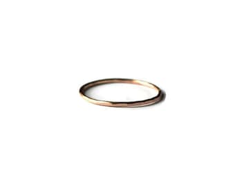Rose Gold stacking ring, 14k rose gold fill stacking ring, rustic hammered band