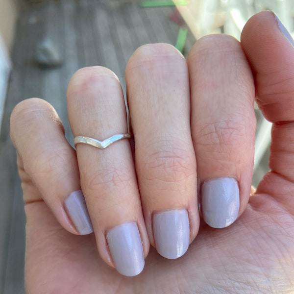 Midi rings, Sterling silver knuckle ring, chevron stacking ring - midi ring, silver ring