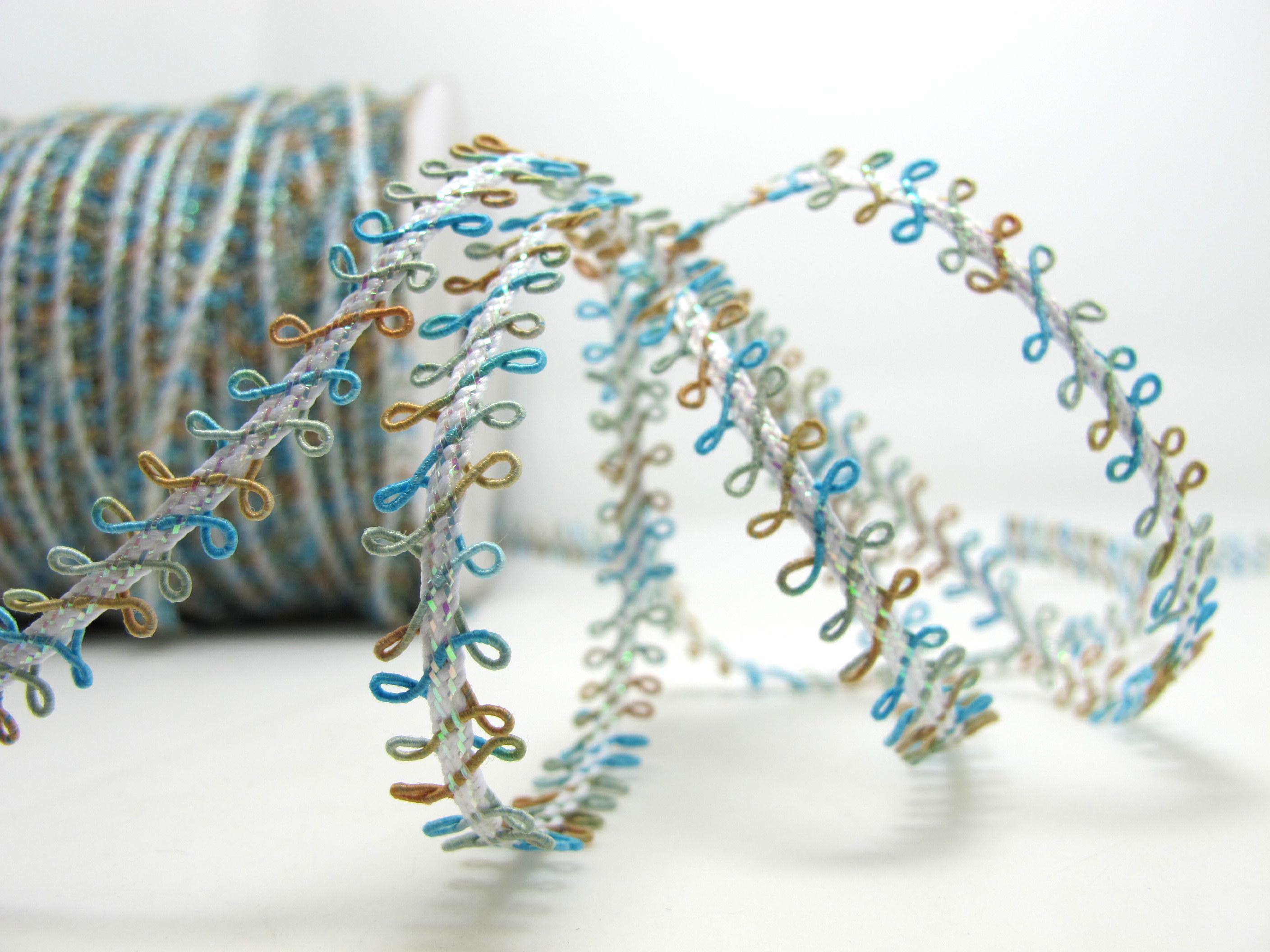 Rococo Ribbon Plate 5 Yards Picot Edge Ribbon, Rococo Trim Base, Woven Ribbon, Ombre ...