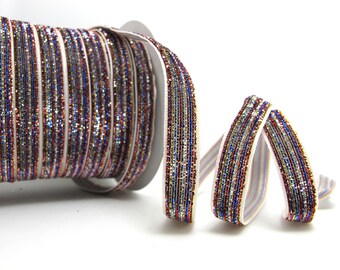 5 Meter Metallic Glitter Band, Glitzergarn, Sparkle Glitter Samtband, mehrfarbig