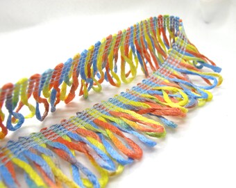 1 Yard Colorful Ombre Fringe Tassel Trim, Pastel