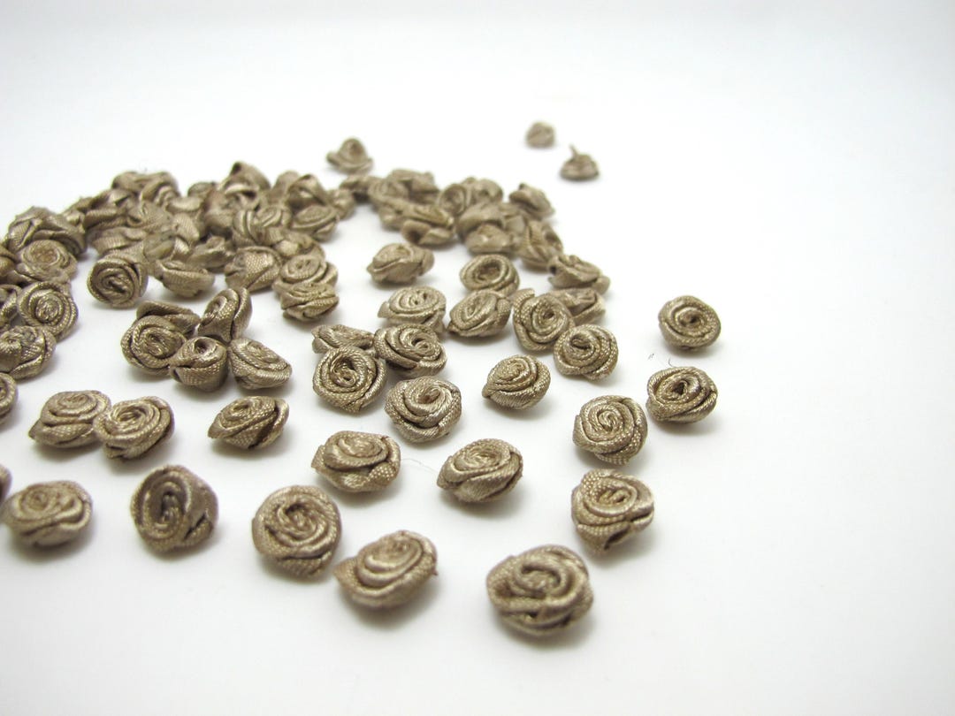 Mini Rolle Paper Roses 20 Pieces Hand Rolled Satin Roses, Mini Rose Flowers, Khaki - Etsy